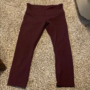 Lululemon Burgundy Crop Leggings